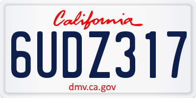 CA license plate 6UDZ317