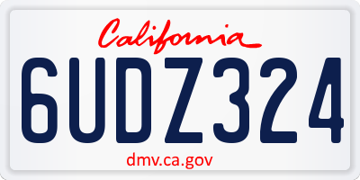 CA license plate 6UDZ324