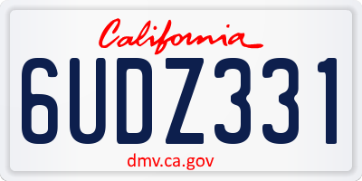 CA license plate 6UDZ331