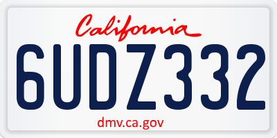 CA license plate 6UDZ332
