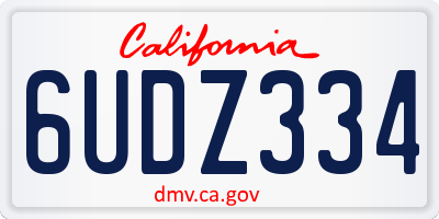 CA license plate 6UDZ334