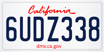 CA license plate 6UDZ338
