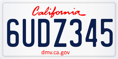 CA license plate 6UDZ345