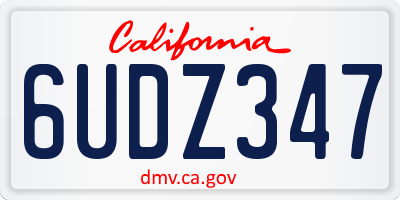 CA license plate 6UDZ347