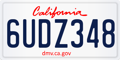CA license plate 6UDZ348