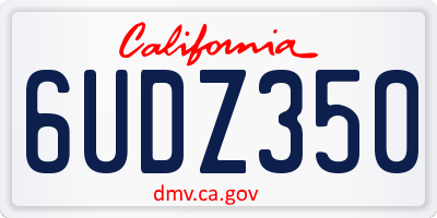 CA license plate 6UDZ350