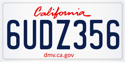 CA license plate 6UDZ356