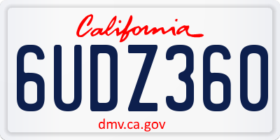 CA license plate 6UDZ360