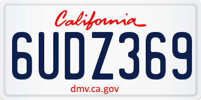 CA license plate 6UDZ369