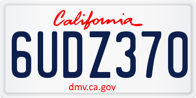CA license plate 6UDZ370