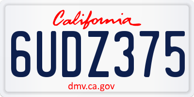 CA license plate 6UDZ375