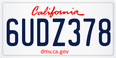 CA license plate 6UDZ378