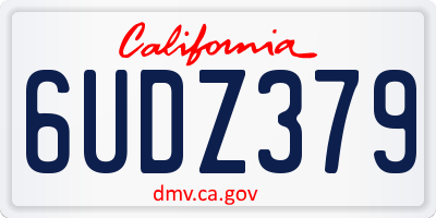 CA license plate 6UDZ379