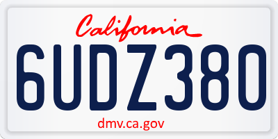 CA license plate 6UDZ380