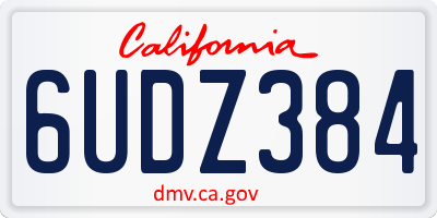 CA license plate 6UDZ384