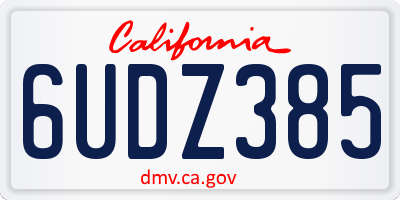 CA license plate 6UDZ385