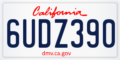 CA license plate 6UDZ390