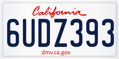CA license plate 6UDZ393