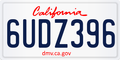 CA license plate 6UDZ396