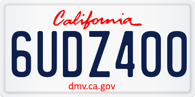 CA license plate 6UDZ400