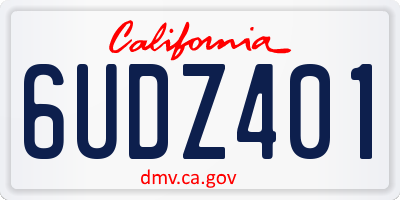 CA license plate 6UDZ401