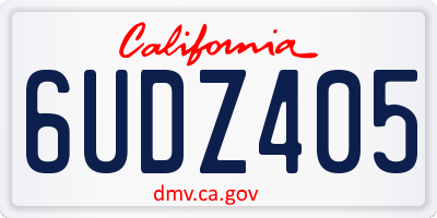 CA license plate 6UDZ405