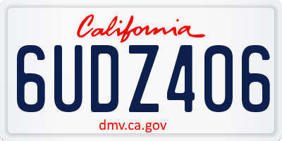 CA license plate 6UDZ406