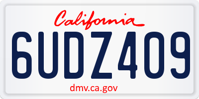 CA license plate 6UDZ409