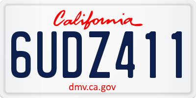 CA license plate 6UDZ411