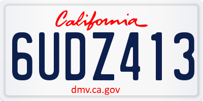 CA license plate 6UDZ413