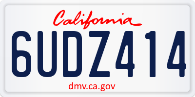 CA license plate 6UDZ414