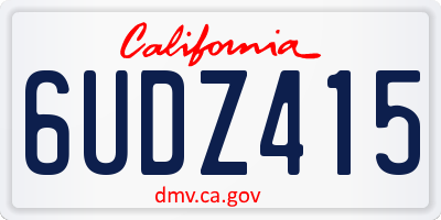 CA license plate 6UDZ415