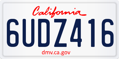 CA license plate 6UDZ416