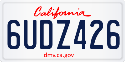 CA license plate 6UDZ426