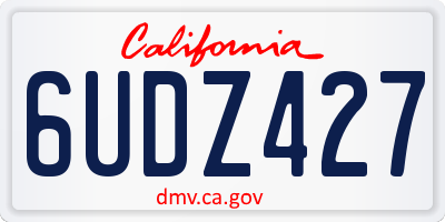 CA license plate 6UDZ427