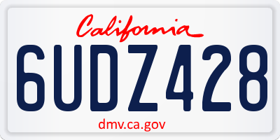 CA license plate 6UDZ428