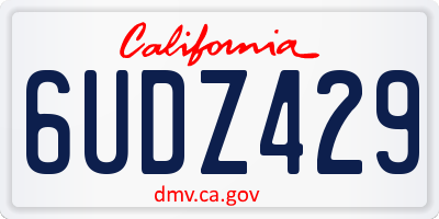 CA license plate 6UDZ429