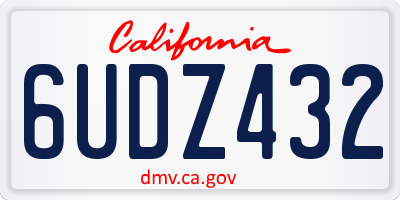 CA license plate 6UDZ432