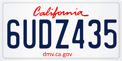 CA license plate 6UDZ435