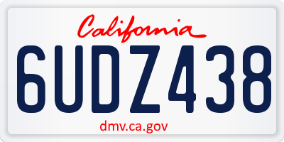 CA license plate 6UDZ438