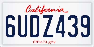 CA license plate 6UDZ439