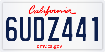 CA license plate 6UDZ441