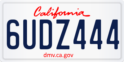 CA license plate 6UDZ444