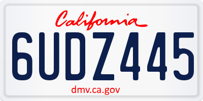 CA license plate 6UDZ445