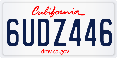 CA license plate 6UDZ446