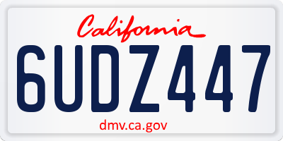 CA license plate 6UDZ447