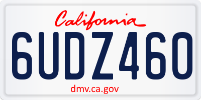 CA license plate 6UDZ460