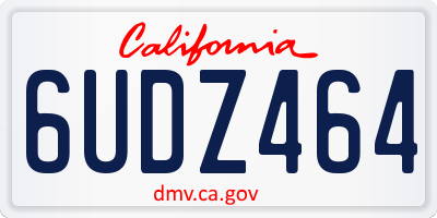 CA license plate 6UDZ464