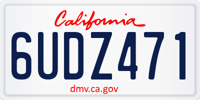 CA license plate 6UDZ471