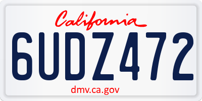 CA license plate 6UDZ472